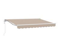 Qnhdfrt Store Banne Rétractable 250 x 200 cm - Auvent Extérieur avec Manivelle Manuel pour Jardin Terrasse Patio - Toile Résistante Ombrage et Cadre Aluminium Robuste Blanc Beige