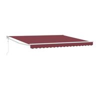 Qnhdfrt Store Banne Rétractable Automatique 400x300 cm, Auvent Extérieur avec Télécommande pour Terrasse et Balcon, Toile Polyester Bordeaux et Cadre Aluminium Blanc
