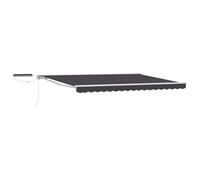 Qnhdfrt Store Banne Rétractable Électrique 4x3 m, Auvent Extérieur Semi-Cassette avec Télécommande et Manivelle, Toile Résistante Ombrage Terrasse Jardin, Blanc Gris Anthracite