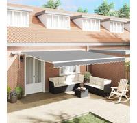 Qnhdfrt Store blanc - 4 × 3,5 m - Système de cadre en métal - Extensible manuellement - Design moderne - Avec protection UV - Pour jardin, terrasse et balcon