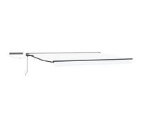 Qnhdfrt Store Électrique Rétractable 5x3,5 m, Auvent Motorisé Semi-Cassette avec Télécommande et Manivelle, Toile Polyester et Armature Aluminium Anthracite pour Jardin et Terrasse