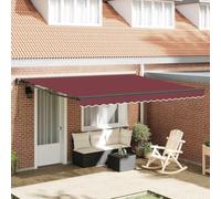 Qnhdfrt Store électrique semi-cassette - Rouge bordeaux - 400 x 300 cm - Bras articulé extensible - Support mural - Télécommande - Tissu résistant aux intempéries - Pour balcon, terrasse, jardin