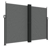 Qnhdfrt Store latéral anthracite 180 x 1200 cm extensible avec polyester résistant aux UV, cadre en aluminium et poteaux en acier pour balcon, terrasse, jardin, design moderne et longue durée de vie