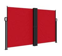 Qnhdfrt Store latéral extensible 140 x 600 cm rouge en polyester avec revêtement PU, cadre en acier, protection solaire latérale pour balcon, terrasse, jardin, design moderne pour l'extérieur et
