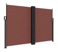 Qnhdfrt Store latéral extensible marron 160 x 600 cm en polyester résistant aux intempéries avec cadre en acier, panneau solaire peu encombrant pour balcon, terrasse, jardin et séparateur d'intérieur