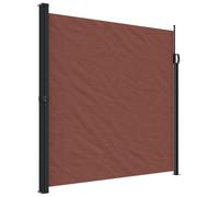 Qnhdfrt Store latéral extensible marron 200 x 500 cm avec protection UV et fonction de retour automatique pour balcon, terrasse, jardin, design moderne, solution brise-vue d'extérieur durable