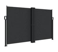 Qnhdfrt Store latéral noir 140 x 120 cm 100 % polyester revêtement PU pour balcon, terrasse, jardin, cadre en acier et aluminium, protection solaire