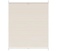Qnhdfrt Store Plissé 100x150 cm Crème, Store Enrouleur sans Perçage pour Fenêtre et Porte, Rideau Plissé Ajustable Haut et Bas avec Support de Serrage en Aluminium pour Salon