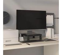 Qnhdfrt Support pour écran, noir, 33,5 x 34 x 5,5 à 10,5 cm, en HIPS résistant aux chocs, réglable en hauteur, design moderne pour un travail ergonomique et un espace de rangement supplémentaire