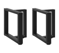 Qnhdfrt T-Shaped Metal Coffee Table Legs, Set of 2 Black Steel Legs
