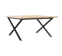 Qnhdfrt Table basse 90 x 90 x 45 cm, table de salon en pin massif, table d'appoint rustique avec structure en X stable en acier revêtu par pulvérisation, table en bois et métal pour le salon
