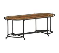 Qnhdfrt Table Basse en Bois Massif de Récupération 110x55x40 cm, Table de Salon Style Industriel avec Cadre en Fer, Meuble Unique pour Café et Apéritif en Famille ou Entre Amis