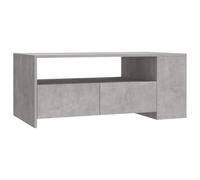 Qnhdfrt Table Basse Gris Béton 102x55x42 cm en Bois d'Ingénierie - Table de Salon Moderne avec Tiroirs, Étagère et Compartiments de Rangement pour Maison