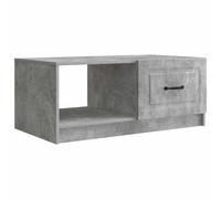 Qnhdfrt Table Basse Gris Béton 90x50x37 cm en Bois d'Ingénierie - Table de Salon Rectangulaire Moderne avec 2 Portes à Charnière Pivotante et Poignées Noires - Meuble de Séjour avec Grand Rangement