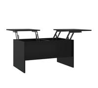 Qnhdfrt Table Basse Rehaussable Noir 80x50x42,5 cm, Table de Salon avec Plateau Relevable et Compartiment de Rangement Caché, Meuble de Salon Central pour Boire, Lire ou Écrire