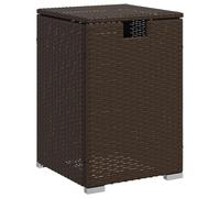 Qnhdfrt Table cachée à réservoir de propane - 40 x 40 x 60 cm - En polyrotin marron - Avec couvercle rabattable et cadre en acier - Peu encombrante - Table d'appoint pour balcon, jardin et terrasse