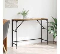 Qnhdfrt Table console en bois recyclé 100 x 32 x 75 cm en matériau dérivé du bois avec cadre en acier charme industriel étroit moderne robuste pour chambre à coucher, couloir et salon