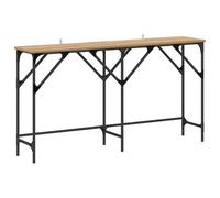 Qnhdfrt Table console en chêne artisanal 140 x 29 x 75 cm en matériau dérivé du bois avec cadre en acier Design moderne pour une utilisation peu encombrante dans le salon, le couloir ou la chambre à