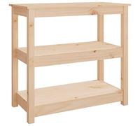 Qnhdfrt Table console en pin massif 80 x 40 x 74 cm non traité avec 3 étagères, design classique pour entrée, salon et table d'appoint