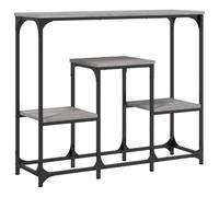 Qnhdfrt Table console grise Sonoma 89,5 x 28 x 76 cm en bois et acier - Table d'appoint étroite avec espace de rangement pour chambre à coucher, couloir et balcon