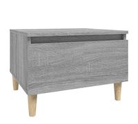 Qnhdfrt Table d'appoint grise Sonoma 50 x 46 x 35 cm en bois avec pieds en eucalyptus - Design moderne - Construction robuste - Peu encombrante - Petite table basse pour salon, couloir, balcon