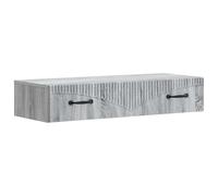 Qnhdfrt Table d'appoint murale avec tiroir, table de chevet suspendue ou étagère murale en sonoma gris, 87,5 x 34,5 x 17 cm, étagère murale peu encombrante pour salon, couloir