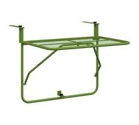 Qnhdfrt Table de Balcon Pliable 60x40 cm en Acier Vert - Petite Table Suspendue Gain de Place pour Garde-Corps, Terrasse et Porche, Support pour Plantes et Café