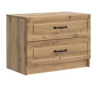 Qnhdfrt Table de Chevet 2 Tiroirs Table de Nuit Vintage en Bois d'Ingénierie Chêne Artisanal, Commode de Chambre Rectangulaire Pratique et Élégante pour Salon, 62 x 34,5 x 44,5 cm