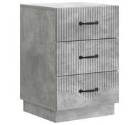 Qnhdfrt Table de chevet à 3 tiroirs - Table d'appoint vintage - Console de chevet en bois - Rangement pour chambre à coucher et salon - Gris béton - 43 x 41 x 63,5 cm