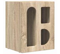Qnhdfrt Table de Chevet Chêne Sonoma 40 x 35 x 50 cm, Table de Nuit Moderne en Bois d'Ingénierie avec 3 Étagères de Rangement, Petit Meuble de Chambre Compact et Élégant pour Lampe et Réveil