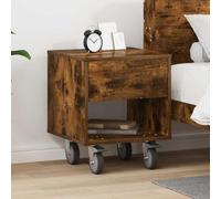 Qnhdfrt Table de chevet en chêne fumé 40,5 x 40 x 48 cm, table d'appoint moderne avec espace de rangement, en bois fin et robuste, meuble de chambre compact pour salon, chambre à coucher, couloir