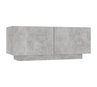 Qnhdfrt Table de Chevet Gris Béton 100x35x40 cm en Bois d'Ingénierie, Meuble Bas de Chambre Long avec Grand Espace de Rangement, Table de Nuit Tendance et Robuste pour Salon et Entrée
