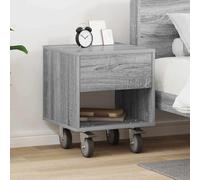 Qnhdfrt Table de chevet gris Sonoma - 40,5 x 40 x 48 cm - En bois - Design moderne et fin - Avec espace de rangement - Commode avec compartiments - Petite table d'appoint pour chambre à coucher, salon