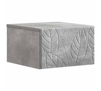 Qnhdfrt Table de Chevet Murale Gris Béton 49x34,5x20 cm - Table de Nuit Suspendue en Bois d'Ingénierie avec Tiroir - Petit Meuble de Rangement Flottant pour Chambre et Salon