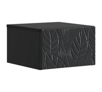 Qnhdfrt Table de Chevet Murale Noire 49x34,5x20 cm en Bois d'Ingénierie - Table de Nuit Suspendue Flottante avec Tiroir pour Chambre et Salon, Petit Bureau Compact Gain de Place