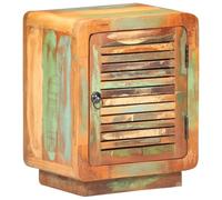 Qnhdfrt Table de chevet rustique en bois recyclé massif 40 x 30 x 50 cm Table d'appoint étroite avec compartiment de rangement pour chambre à coucher ou salon