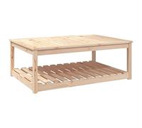 Qnhdfrt Table de Jardin en Bois de Pin Massif 121x82,5x45 cm - Table Basse d'Extérieur Rectangulaire avec Étagère de Rangement - Meuble Rustique pour Patio, Terrasse, Balcon et Salon de Jardin