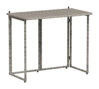 Qnhdfrt Table de Jardin Pliante Gris 90x51x75 cm en Résine Tressée - Petite Table Haute Pliable Rectangulaire pour Balcon, Terrasse, Patio et Extérieur, Gain de Place avec Fixation Murale