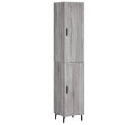 Qnhdfrt Tall Storage Cabinet, Engineered Wood & Metal, Sonoma Gray