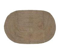 Qnhdfrt Tapis de rapport ovale gris 245 x 152 cm en jute fait à la main Design moderne pour salon, salle à manger, chambre à coucher, lavable en machine