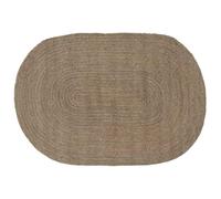 Qnhdfrt Tapis de Surface Ovale Gris 122 x 183 cm en Jute Naturel, Tapis de Salon Moderne Tressé Main pour Salle à Manger, Chambre et Entrée, Tapis Intérieur Facile à Nettoyer