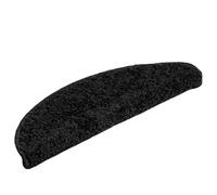 Qnhdfrt Tapis d'escalier 20 noir semi-circulaire 56 x 17 x 3 cm antidérapant 100 % polypropylène touffeté ruban adhésif double face pour salon, couloir, chambre à coucher, escaliers