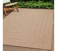Qnhdfrt Tapis d'extérieur - 240 x 240 cm - Aspect jute - En 100 % polypropylène - Résistant aux UV et facile d'entretien - Pour salon, balcon, terrasse et jardin