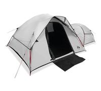 Qnhdfrt Tente de camping familiale pour 5 personnes, tissu occultant, 2 cabines de couchage, résistante aux intempéries, passe-câble, montage facile, 287 x 280 x 158 cm, blanc