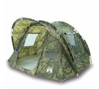 Qnhdfrt Tente de pêche pour 2 personnes, motif camouflage, 330 x 315 x 176 cm, polyester robuste avec revêtement PU, 5 fenêtres, montage facile, sac de transport inclus pour les activités de plein air