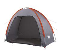 Qnhdfrt Tente de Rangement de Camping en Polyester Imperméable - Abri de Jardin Gris et Orange pour Matériel, Chaussures et Vêtements - Cabanon Mobile Léger Pliable avec Sac, 200x163x190 cm