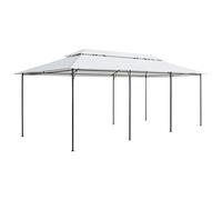 Qnhdfrt Tente de Réception 6x3m Tonnelle de Jardin Blanche, Belvédère en Acier Tubulaire et Polyester pour Événements en Plein Air, Barbecue, Camping et Fêtes de Famille