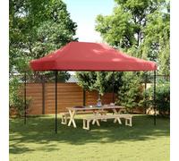 Qnhdfrt Tente de réception pliable Pop Up - Bordeaux - 410 x 279 x 315 cm - Tissu Oxford imperméable avec revêtement en PVC - Pour jardin, mariage, barbecue et camping