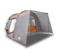 Qnhdfrt Tente de voiture pour 2 personnes - Tente arrière avec passe-câble - Polyester 185T - Revêtement en polyuréthane - 371 x 330 x 211 cm - Gris/orange - Pour camping et extérieur
