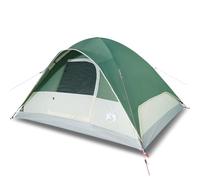Qnhdfrt Tente dôme pour 6 personnes - Tente de camping en polyester enduit de polyuréthane - Avec auvent amovible - Connecteur E et sac de transport - 270 x 210 x 145 cm - Vert